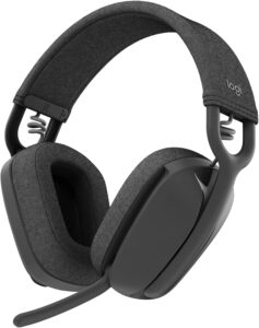 Logitech Zone Vibe 100 Lightweight Wireless Over Ear Headphones with Noise Canceling Microphone, Advanced Multipoint Bluetooth Headset
